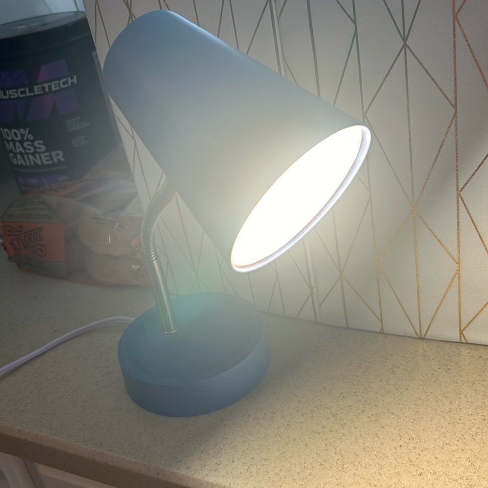 Light blue desk light lamp